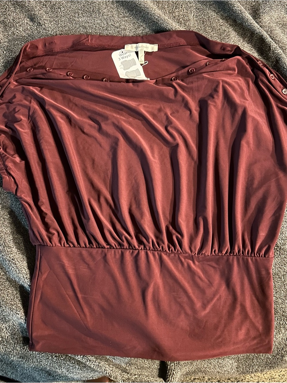 Women's 3-Way Burgundy Blouse